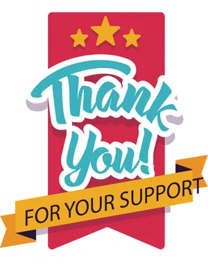 Thank You For Your Support Card PNG Image