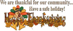 Thankful Community Happy Thanksgiving Banner PNG Image