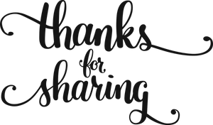 Thanksfor Sharing Calligraphy PNG Image