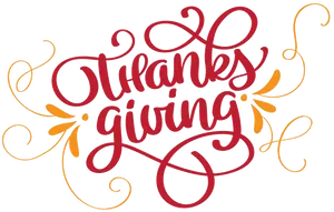 Thanksgiving Calligraphy Graphic PNG Image