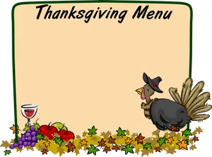 Thanksgiving Menu Templatewith Turkey PNG Image