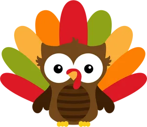 Thanksgiving Owl Turkey Hybrid Cartoon PNG