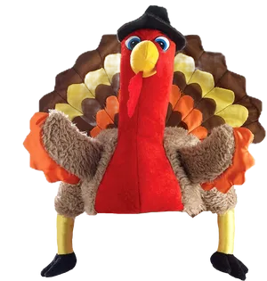 Thanksgiving Plush Turkeywith Hat PNG Image