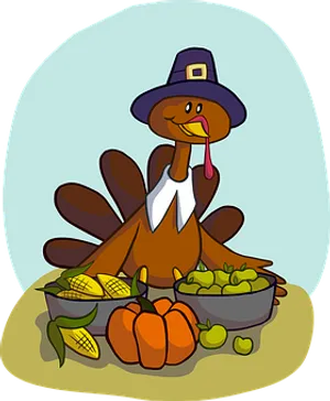 Thanksgiving Turkey Cartoon Illustration PNG Image