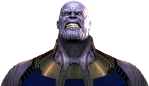 Thanos Fierce Expression PNG Image