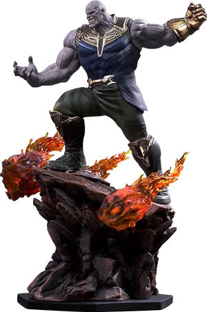 Thanos Statue Inferno Base PNG Image