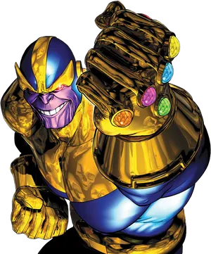 Thanos With Infinity Gauntlet PNG Image