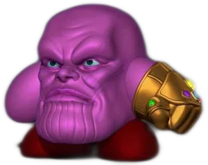 Thanos_with_ Infinity_ Gauntlet_ Cartoon PNG Image