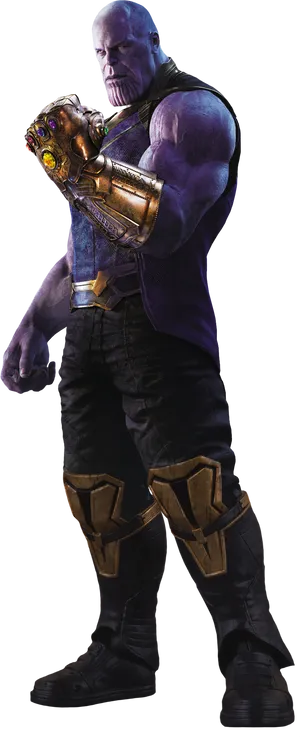 Thanos_with_ Infinity_ Gauntlet PNG Image