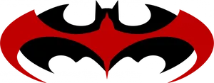 The Batman Logo Redand Black PNG Image