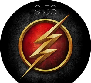 The_ Flash_ Logo_ Wallpaper_ Clock PNG Image