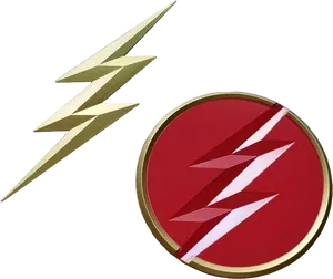 The_ Flash_ Symbol_ Gold_and_ Red PNG Image