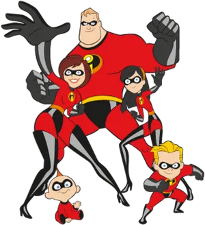 The Incredibles Family Hero Pose PNG Image