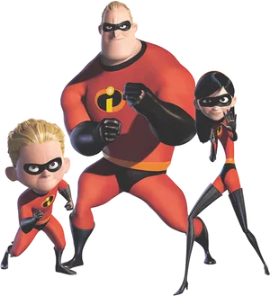 The Incredibles Family Hero Pose PNG Image