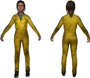 The Lastof Us Character Model Yellow Jumpsuit PNG Image