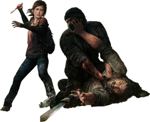 The Lastof Us Ellie Combat Scene PNG Image