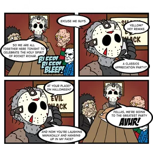 The_ Slashers_ Monster_ Party_ Comic_ Strip PNG Image