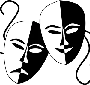 Theatrical_ Masks_ Comedy_ Tragedy PNG Image