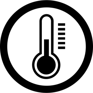 Thermometer Icon Blackand White PNG Image