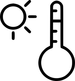 Thermometerand Sun Icon PNG Image