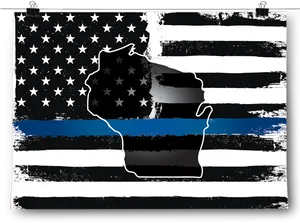 Thin Blue Line American Flag PNG Image