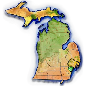 Thin Michigan Borderline Png 06262024 PNG Image