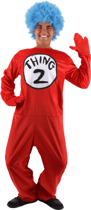 Thing2 Costume Portrait PNG Image