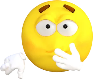 Thinking Emoji Gesture PNG Image