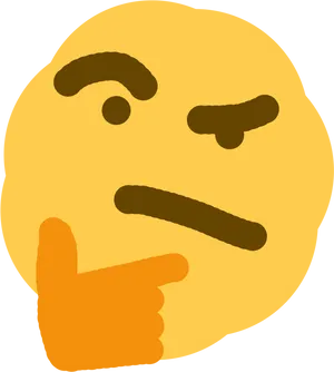 Thinking_ Emoji_with_ Finger_on_ Chin PNG Image