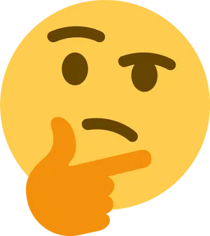 Thinking_ Face_ Emoji_with_ Pointing_ Finger PNG Image