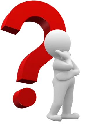 Thinking Figure Red Question Mark PNG Image