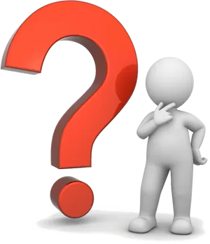 Thinking Figurewith Question Mark PNG Image