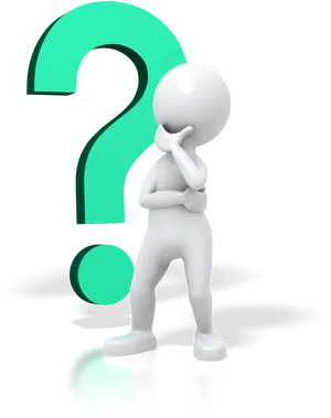 Thinking Figurewith Question Mark PNG Image