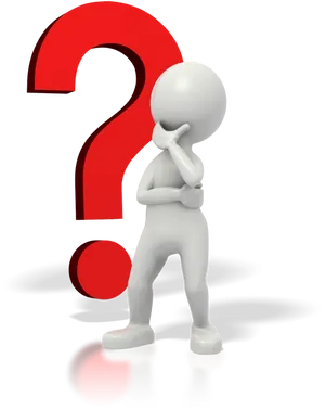 Thinking Stickmanwith Question Mark PNG Image