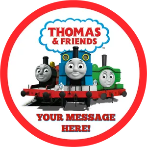 Thomasand Friends Custom Message PNG Image