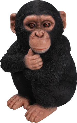 Thoughtful Chimpanzee Statue PNG Image