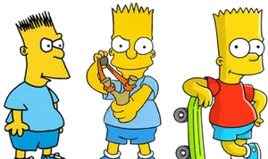 Three Bart Simpson Poses PNG Image