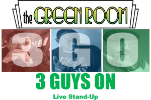 Three Comedians Green Room Event Poster PNG Image