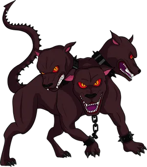 Three Headed Cerberus Illustration PNG Image