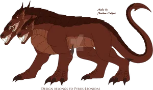 Three Headed Dragon Cerberus Artwork PNG Image