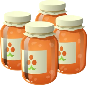 Three Jarsof Orange Jam PNG Image