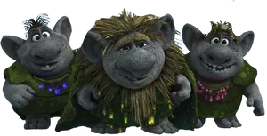 Three Smiling Trolls PNG Image