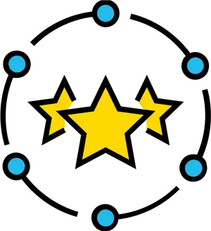 Three Stars Network Graphic PNG Image