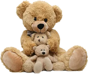 Three_ Teddy_ Bears_ Family_ Portrait PNG Image