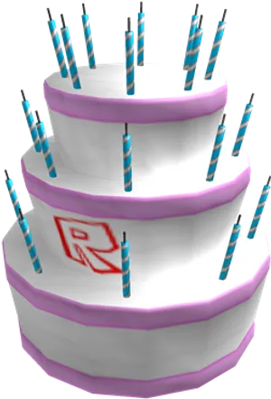 Three Tier Celebration Cakewith Candlesand Logo PNG
