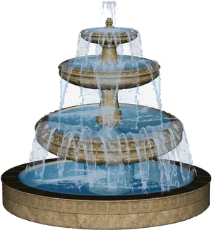 Three Tiered Water Fountain Transparent Background PNG Image