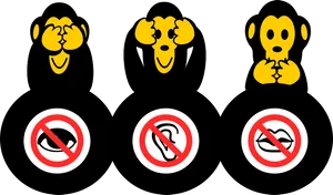 Three Wise Monkeys Emojis No Signs PNG Image