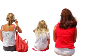 Three Women Sitting Together PNG Image