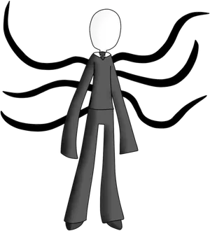 Thumb Image - Cartoon Drawn Slender Man, Hd Png Download PNG Image