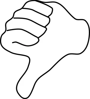 Thumbs Down Hand Gesture Outline PNG Image